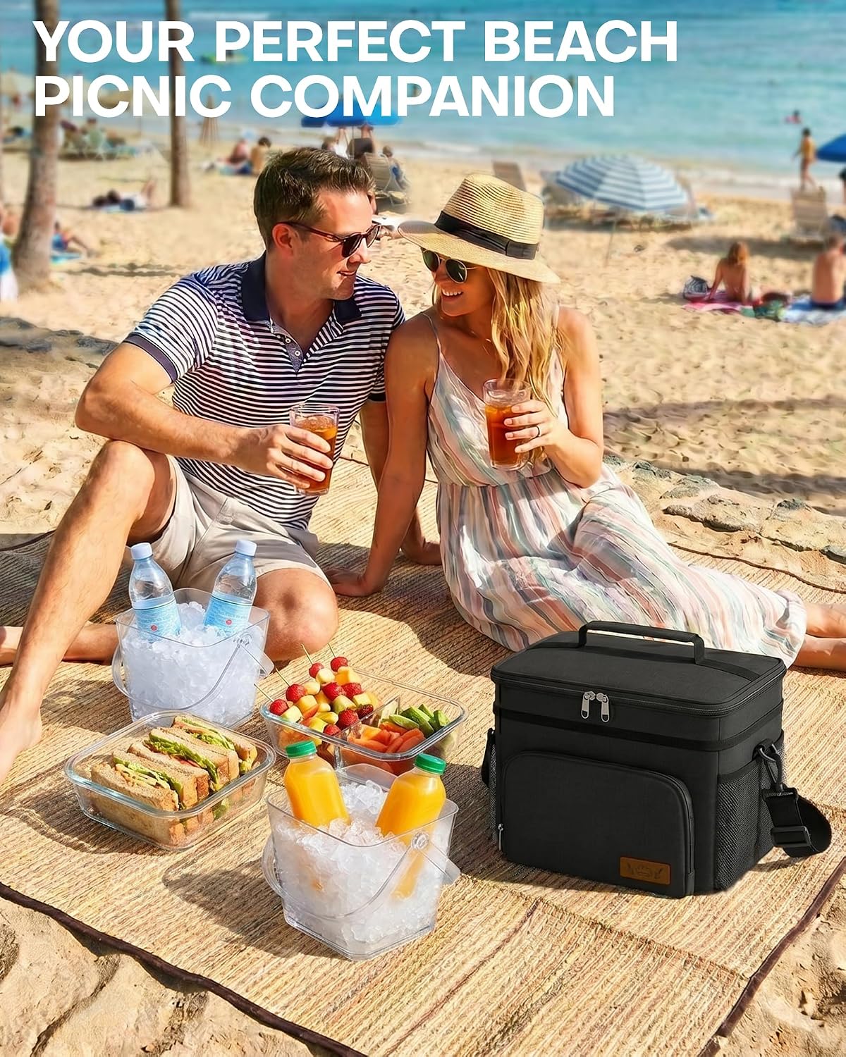 HOTOR Insulated Lunch Box Men Women Leak-Proof Cooler Lunch Bag 9L - Image 2