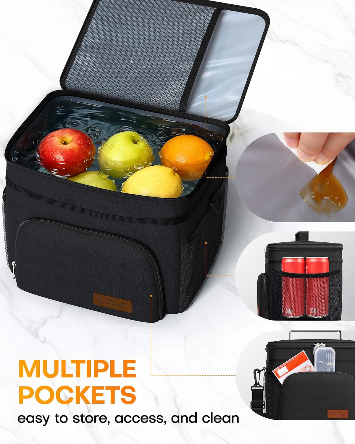 HOTOR Insulated Lunch Box Men Women Leak-Proof Cooler Lunch Bag 9L - Image 6
