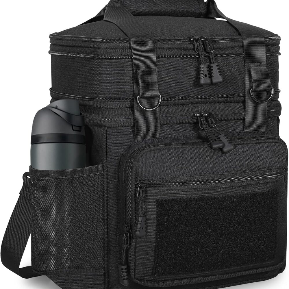 GLENKEY Tactical Lunch Box Men Expandable Insulated Leakproof Cooler Bag