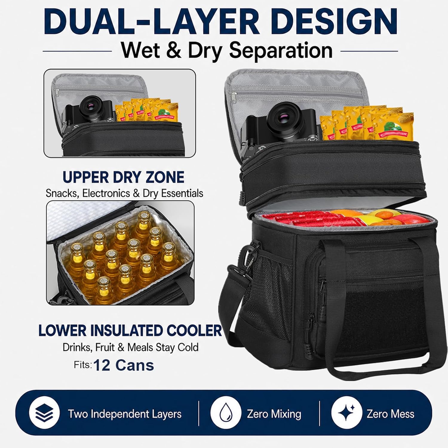 GLENKEY Tactical Lunch Box Men Expandable Insulated Leakproof Cooler Bag - Image 5