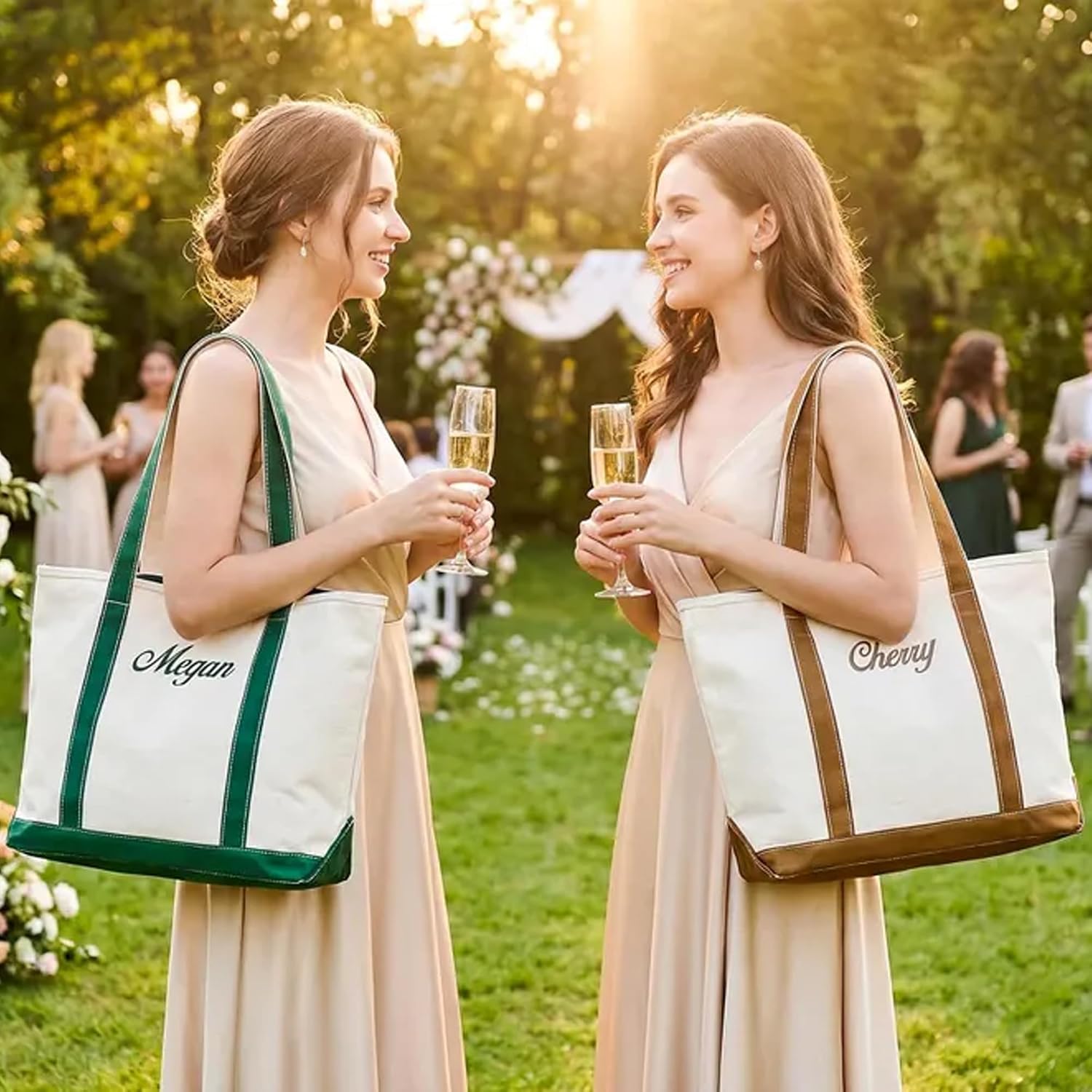 Personalized Embroidered Canvas Tote, Thick Daily shopping Bag for Women - Image 6
