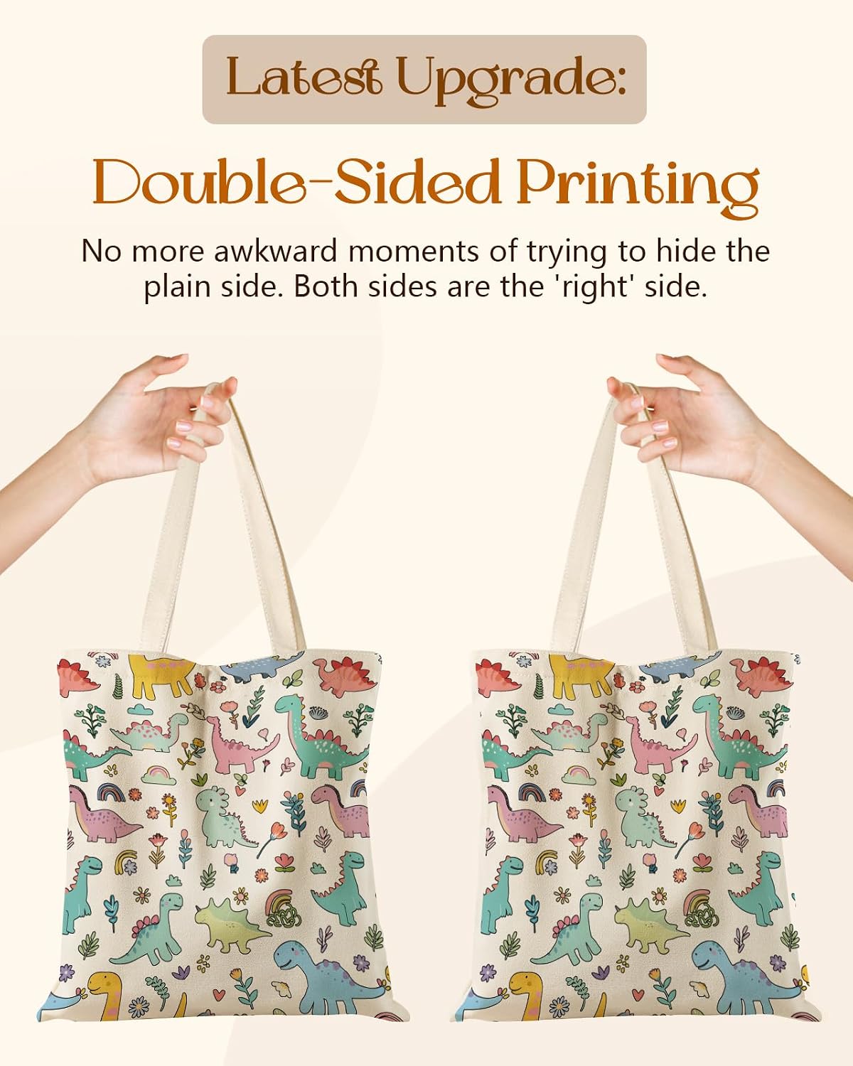 Miss Adola Aesthetic Tote Bag for Girls - with Magnetic Buckle and Zipper Inner Pocket for Women Lady Canvas Cotton Tote Bag - Image 5