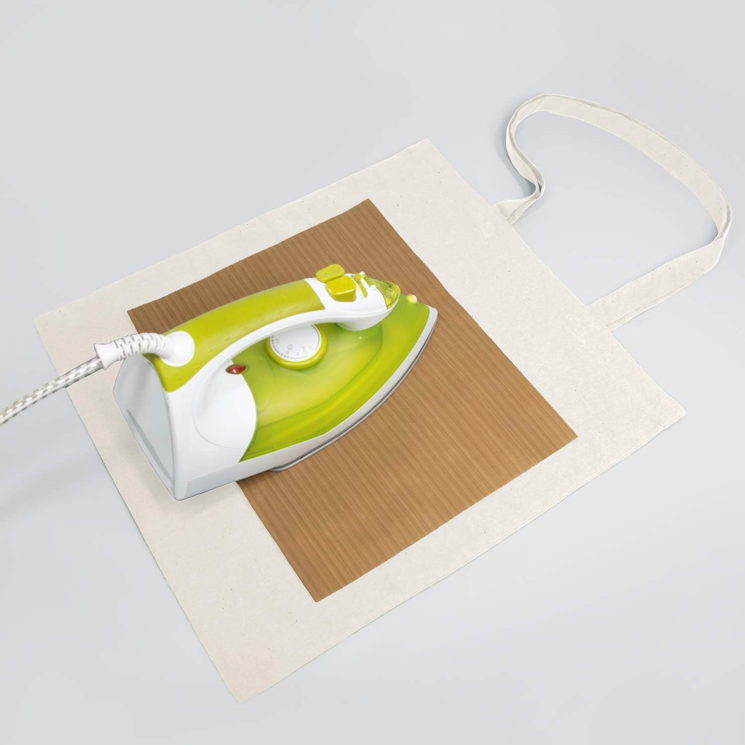 NPBAG 2 | 5 | 15 | 25 | 50 Pack 15'' X 16'' Natural Cotton Tote Bags, Lightweight Blank Bulk Cloth bags with 1pc of PTFE Teflon Sheet (2-Pack) - Image 3
